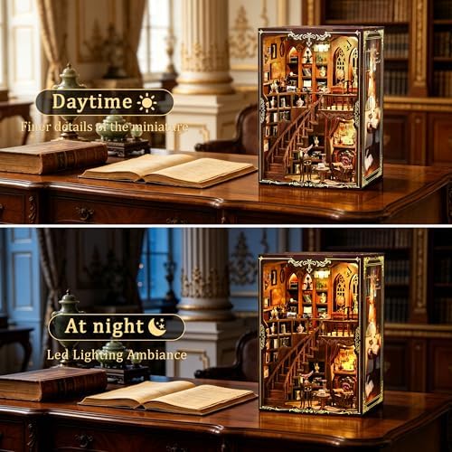 CRIOLPO Book Nook Kits for Adults DIY Doll House Kit with LED Lights - Image 3