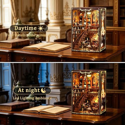 CRIOLPO Book Nook Kits for Adults DIY Doll House Kit with LED Lights - Image 3
