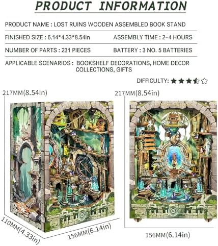 Spilay Book Nook Kit for Adults, Magic Miniature House Building Kit - Image 2