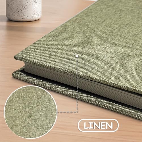 Large Photo Album Scrapbook, Holds 4x6, 8x10 Pictures, Self-Adhesive Pages for Baby, Wedding, Travel & Family Memories, Includes Metallic Pen & Scraper, Light Matcha DIY Memory Book for Gifts - Image 4