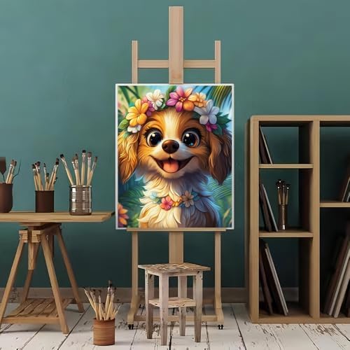 Natuyalo Paint by Numbers Kits for Adults Beginner Animal, Flowers and Dog DIY Art Crafts Kits on Canvas, 3 Brushes and Acrylic Paint for Home Wall Decor 16x20 inch (Without Frame) - Image 2