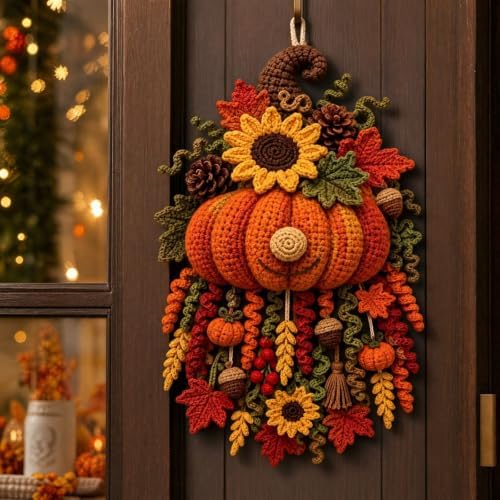 DIY Seasonal 3D Crochet Door Hanger Kit Collection, Halloween Handmade - Image 4
