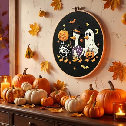 Nuberlic Halloween Embroidery Kit for Beginners Adults DIY Needlepoint - Image 6