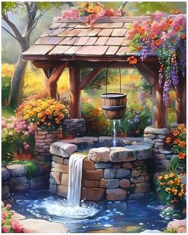AUKELHJ Paint by Numbers Kit for Adults Beginner, Water Well, 16X20 Inch by Unknown