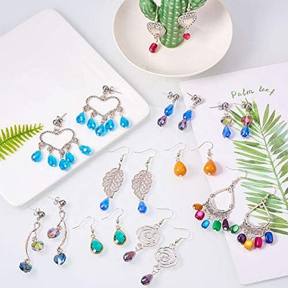 SUNNYCLUE 1 Box DIY 10 Pairs Chandelier Earrings Jewelry Making Starter Kit Chandelier Components Connector Charm Pendants, Shell Heart Beads, Earring Hooks Jewelry Findings for Adults Instruction - Image 5