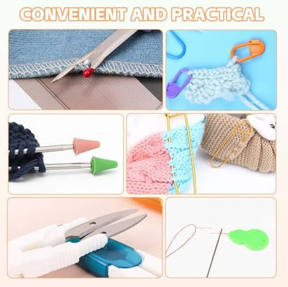 HATINXIA Crochet Hooks, 85pcs Crochet Hook Set with Storage Case, Yarn Crochet Kit for Beginners, Ergonomic Crochect Needles DIY Knitting Accessories Tools for Experienced Crochet Lovers, C2 Cat - Image 5