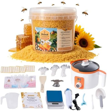 WcoDusak 6LB Beeswax Candle Making Kit for Adults with Digital Wax Melter by WcoDusak