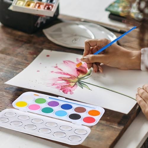 Nuanchu Gifts Bulk Watercolor Paint Washable Watercolor Paint Kits Palette and Brushes Portable Water Color Supplies for Adults, Beginners Artists Graduation Gift(6 Pack,12 Colors) - Image 5