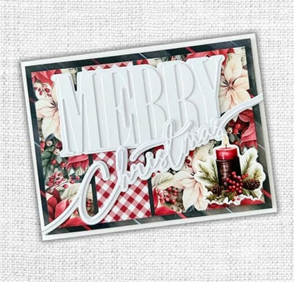 Scrapbooking Die-Cuts, Christmas Metal Cutting Dies for Card Making, Paper Craft Punch Template, Background Embossing Stencils, DIY Album Décor (Merry christmas-15.93x9.08cm) by FAWENUCY