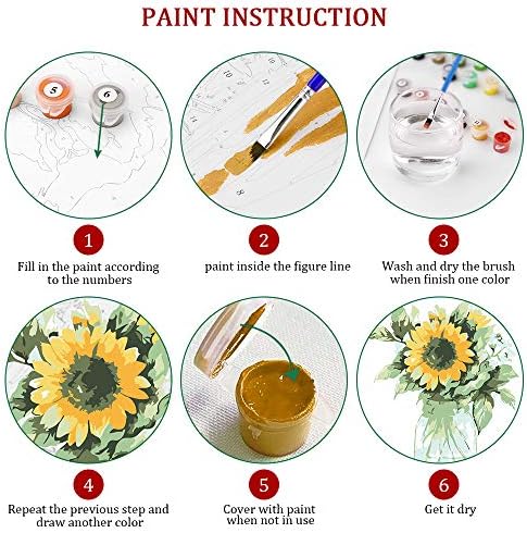 Ginkko Framed Paint by Numbers Kit for Adults 8X 12 inch, Vase Flowers - Image 4