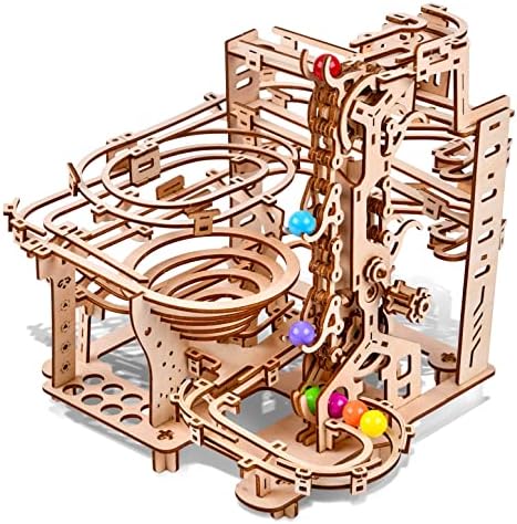 3D Wooden Puzzles Marble Run Chain Kit, Wood Creative Mechanical Puzzles Assembly Model Building Kits to Build for Adults & Kids, DIY Wooden Puzzle Hobbies Toys for Adults &Teens Gifts by varbertos