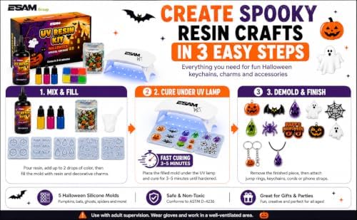 ESAM Group Halloween UV Resin Jewelry Kit for Kids, Teens & Beginners - Image 3