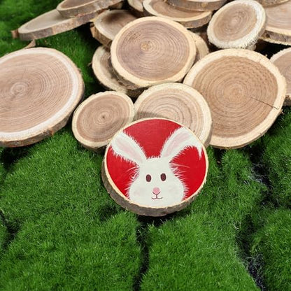 Natural Wood Slices for Crafts, 1.2"-2.5" Mini Assorted Unfinished Wood Tree Bark Round Log Discs for Arts & Crafts Christmas Ornaments Wedding Centerpieces (Assorted Size - 8OZ) - Image 3