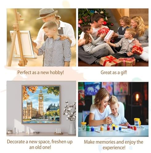 Artunion Framed Paint by Numbers Kit for Adults Beginners & Kids Ages 8-12,Big Ben Paint by Number with Frame,London City Paint by Numbers Kit on Canvas 10 * 10 Inch Without Easel - Image 7