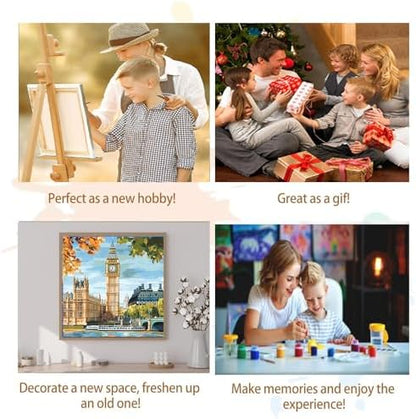 Artunion Framed Paint by Numbers Kit for Adults Beginners & Kids Ages 8-12,Big Ben Paint by Number with Frame,London City Paint by Numbers Kit on Canvas 10 * 10 Inch Without Easel - Image 7