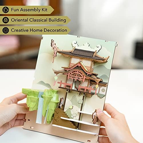 Rolife DIY Book Nook Kit Falling Sakura, DIY Miniature Booknook Kit Creative Decorative Bookend Bookshelf Insert 3D Puzzle for Adults, Halloween/Christmas Decorations/Gifts for Adults (Falling Sakura) - Image 5