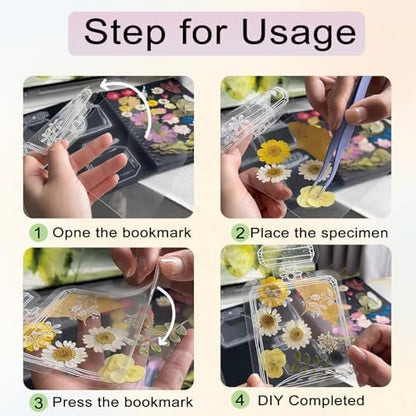 40PCS DIY Transparent Dried Flower Bookmark Kit, Cute Bookmark Making Kit for Women, Men, Crafts for Seniors to Make Your Own Personalized Bookmark, Gifts for Readers, Kids, Teens, Adults - Image 3