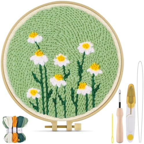 TINDTOP Punch Needle Kit, Daisy Punch Embroidery Kits for Adults by TINDTOP