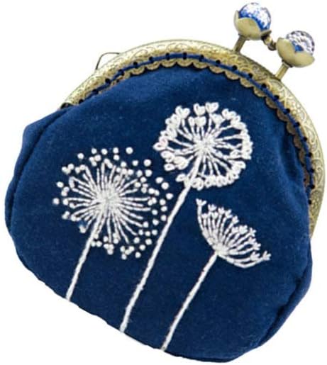 1 Set Coin Purse Embroidery Pouch Making Kit Lock Embroidery Tool DIY Coin Bag (Dandelion Style)
