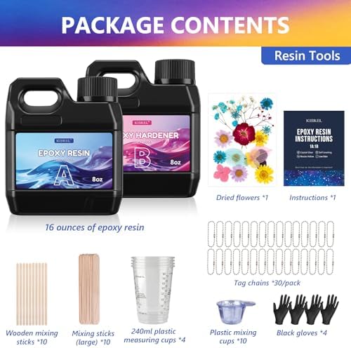 KISREL Epoxy Resin Kit 16OZ with Keychain Earring Molds, Tools for Beginner - Image 2