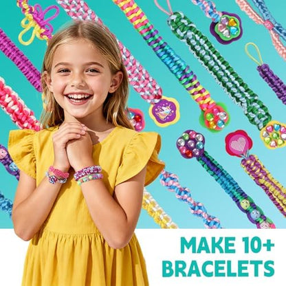 DDAI Bling Bracelet Kit for Girls Age 7-12 – Sparkly Friendship Craft Set with Gems, Threads & Stickers – Birthday Gift for 8 9 10 11 Year Old Girls & Holiday Surprise - Image 5