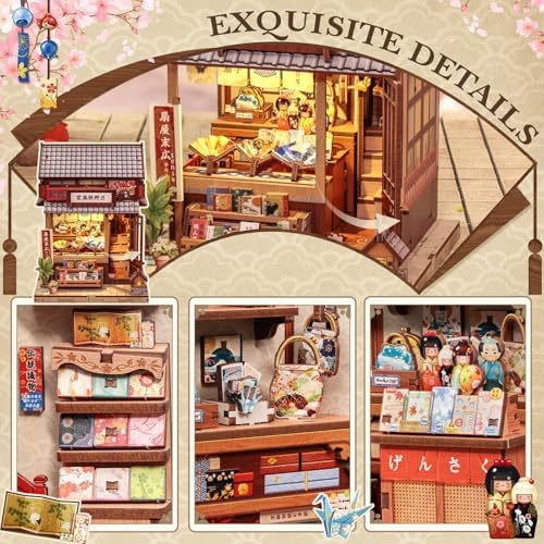 CUTEBEE Book Nook Kit - DIY Miniature House Japanese Fan Shop - Image 4