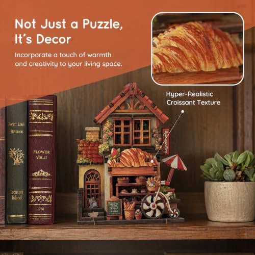 3D Wooden Bakery Shop Puzzle Miniature Building Model & Fridge Magnet - Image 5