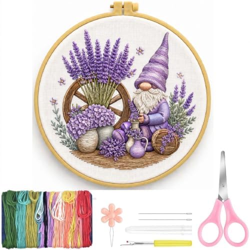 niurenmaoyi Gnome Embroidery Kit for Beginners,Sewing Kit for Adults - Image 2