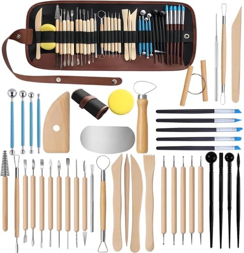 43 PCS Clay Tool,Clay Sculpting Tools Kit with Storage Bag by KIDOFLY