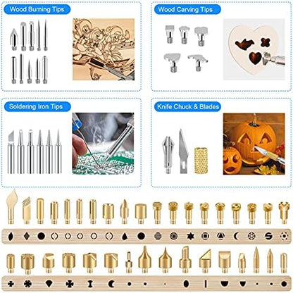 118PCS Wood Burning Kit, 60W Wood Burner, 59 Tips, 220-480°C - Image 4