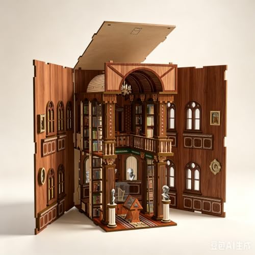 DIY Book Nook Kit for Adults, 3D Wooden Miniature Dollhouse Kit - Image 2