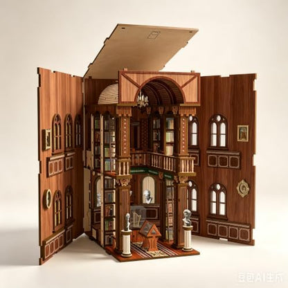 DIY Book Nook Kit for Adults, 3D Wooden Miniature Dollhouse Kit - Image 2