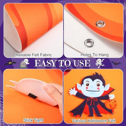 WovWeave 2.79ft DIY Felt Halloween Pumpkin Decor with 44 Pcs Ornaments - Image 4