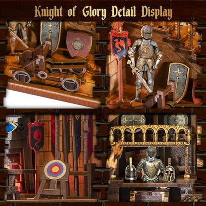 Nookmaster 3D Wooden Puzzle Book Nook Kit, DIY Miniature Dollhouse with LED Light, Bookend Bookshelf Decor Gift for Adults - Image 3