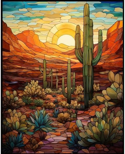 Natuyalo Paint by Numbers Kit for Adults - Cactus DIY Adult Paint by Number Kits Wilderness Landscape Acrylic Canvas Painting for Adults Beginners Kids Art Crafts Without Frame, 16x20 Inch by Natuyalo
