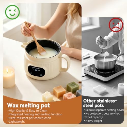 NAUQUOHZ 61 Oz Wax Melter Pot,6 Temp Presets for DIY Candle Making - Image 7