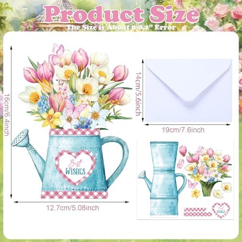 Gueevin 18 Set Watering Can Blossoms Card Making Kit Floral DIY Craft Kits - Image 2