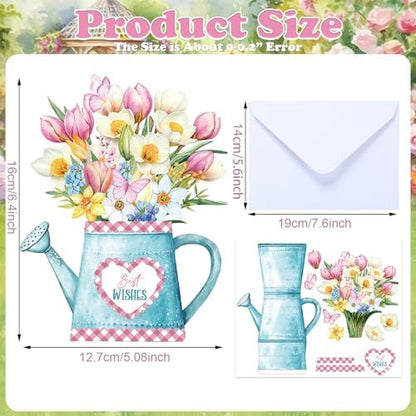 Gueevin 18 Set Watering Can Blossoms Card Making Kit Floral DIY Craft Kits - Image 2