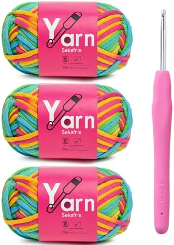 Beginner Yarn for Crocheting Cotton Crochet Yarn #4 A5 by Sekafris