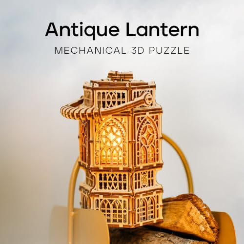 Wood Trick Antique Lantern LED 3D Wooden Puzzles for Adults to Build - Image 2