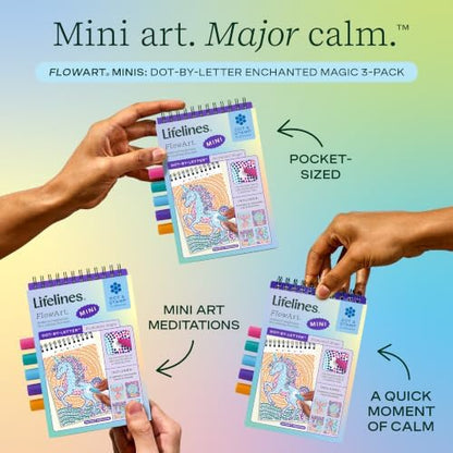 Lifelines FlowArt Mini Activity Pad, 3-Pack - Dot-by-Letter Coloring Books - Image 2