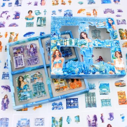 428Pcs Summer Scrapbook Stickers for Scrapbooking Supplies, 100 Sheets Transparent PET Scenery Journal Stickers for Journaling, Junk Journal, Scrap Book, Card Making, Collage, DIY Crafts Arts - Image 2