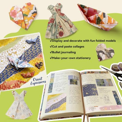 JoyCat Japanese-Style Patterned Origami Paper, 50 Sheets, 6x6 Inch - Image 4