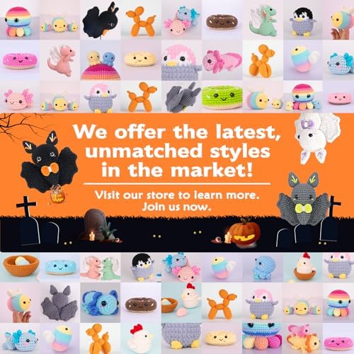 Crochet Kit for Beginners, Beginner Crochet Kit for Adults with Step-by-Step Video Tutorials, Halloween Gifts DIY Crochet Animal Kits Knitting Supplies, 3 Pack Bat (40%+ Yarn) - Image 5