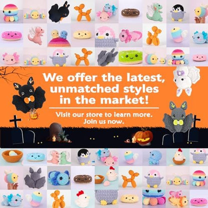 Crochet Kit for Beginners, Beginner Crochet Kit for Adults with Step-by-Step Video Tutorials, Halloween Gifts DIY Crochet Animal Kits Knitting Supplies, 3 Pack Bat (40%+ Yarn) - Image 5