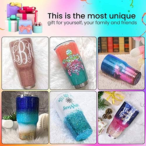 LFSUM Cup Turner & Spinner for Tumblers, Tumbler Spinner, Glitter Powder & Epoxy Resin Kit (2X-Cup-Silver) - Image 7