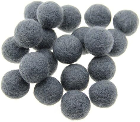 Zasy 30mm Needle Wool Felt Balls Foam Filled Wool Felt Pom Pom Home Decor DIY (Dark Grey) - Image 2