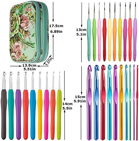 Mdoker 100pcs Crochet Hooks Set in Case Ergonomic Soft Grip Handles Weave Yarn Knitting Needles Kit and Crochet Needle Accessories Crochet Kit Complete Set for Beginners and Experienced Lover - Image 2