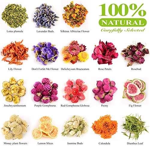 LAVEVE Dried Flowers, 40 Bags 100% Natural Dry Flower Herbs Kit for Crafts - Image 2