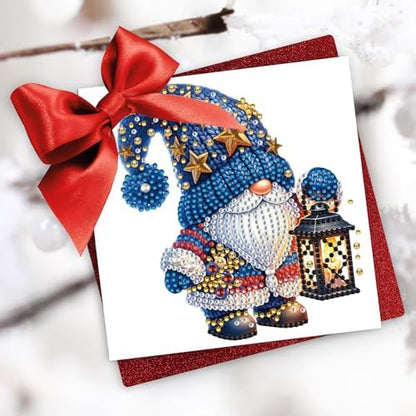 6Pcs Christmas Greeting Card DIY Diamond Art Painting Greeting Cards Blessing Folding Card Kit with White Envelopes Diamond Arts Crafts for Birthday Festival Gift-Goblin02 - Image 4